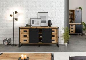 BLACKBURN Komoda #551 Mango lakierowane / Czarny metal 180x45x90 cm
