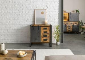 BLACKBURN Komoda #308 Mango lakierowane / Szary metal 90x45x90 cm