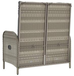 Rozkładana ławka ogrodowa, poduszki, 107 cm, rattan pe, szara