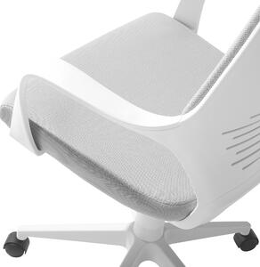 Krzesło biurowe biało-szare regulacja wysokości obrotowe ergonomiczne Delight Beliani