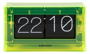 Karlsson 5976YE designerski zegar ścienny/stołowyz funkcją przewracania, zielony, 21 cm