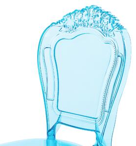 Zestaw 2 krzeseł do jadalni sztaplowane z wysokim oparciem niebieski Vermont Beliani