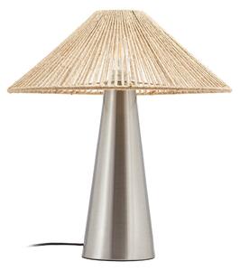 Lampa Stołowa Lucande, Stephane, beżowy, salon, tkanina | tekstylia, nowoczesny