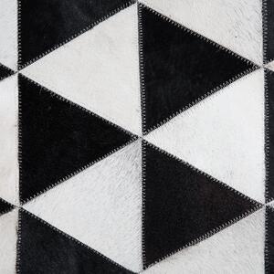 Dywan skórzany z włosiem naturalnym 160 x 230 cm czarno-biały Odemis Beliani