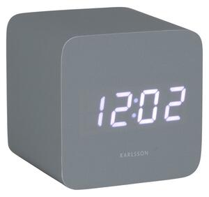 Karlsson 5982GY designerski zegar LED z budzikiem,szary, 7 cm