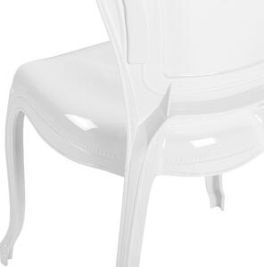 Zestaw 2 krzeseł do jadalni sztaplowane z wysokim oparciem białe Vermont Beliani