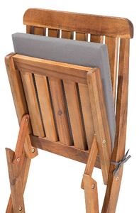 Zestaw 2 krzeseł ogrodowych jasne drewno akacjowe składany z poduszkami Cento Beliani