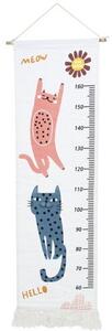 Hatu Dziecięca wisząca miarka wzrostu Koty, 40 x 140 cm
