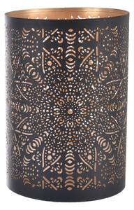 InDecor Świecznik metalowy Mandala czarny, 13 x 22 cm, L