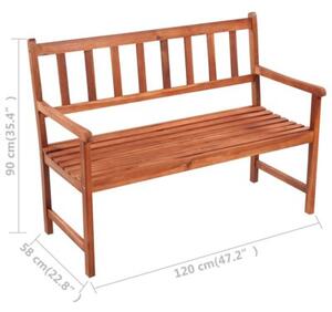 Ławka ogrodowa z poduszką, 120 cm, lite drewno akacjowe