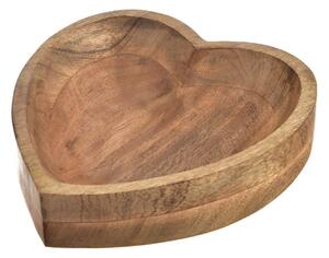 InDecor Miska dekoracyjna z drewna mango Serce, 25 x 25 x 7 cm, L