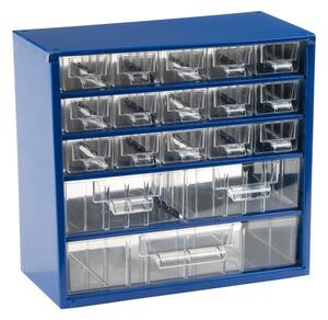 Metalowa szafka z szufladami, 18 szuflad, niebieski