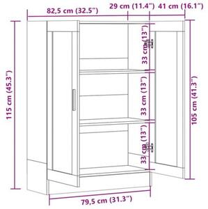 Witryna, dąb sonoma, 82,5x30,5x115 cm, materiał drewnopochodny
