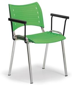 Plastikowe krzesła Smart - chromowane nogi z podłokietnikami