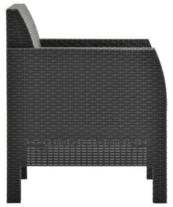 Krzesła ogrodowe z poduszkami, 2 szt., rattan pp, antracytowe