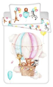 Bawełniana pościel dziecięca do łóżeczka Zwierzątka Flying balloon, 100 x 135 cm, 40 x 60 cm