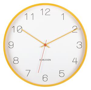 Karlsson 5926YE designerski zegar ścienny 40 cm, żółty