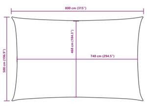 Prostokątny żagiel ogrodowy, tkanina oxford, 5x8 m, czarny