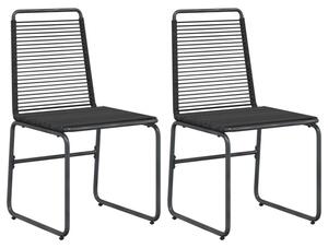 Krzesła ogrodowe 2 szt. czarny 48 x 55 x 89,5 cm rattan