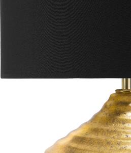 Nowoczesna lampa stołowa złota ceramiczna czarno-złoty abażur Kuban Beliani