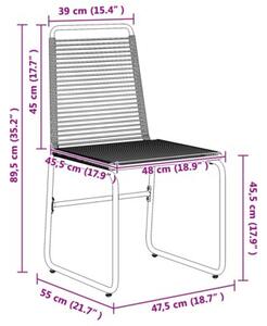 Krzesła ogrodowe 2 szt. czarny 48 x 55 x 89,5 cm rattan