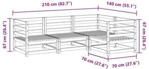 Zestaw Mebli Ogrodowych Komplet Wypoczynkowy 4-Częściowy Drewno Na Taras Balkon Ogród