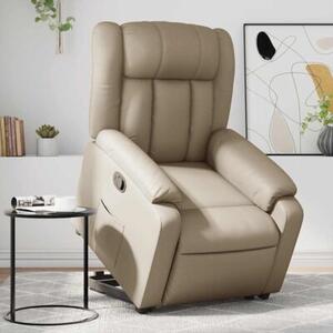 Podnoszony fotel rozkÅadany, cappuccino, obity sztucznÄ skÃ³rÄ