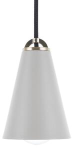 Vintage dekoracyjna lampa wisząca metalowa matowa szara Cares Beliani