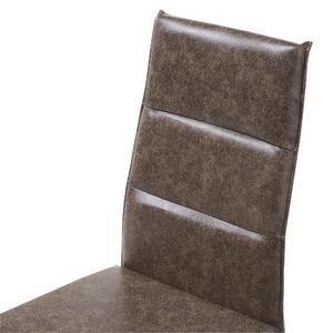 Zestaw 2 krzeseł wspornikowych do jadalni z ekoskóry brązowy Rockford Beliani