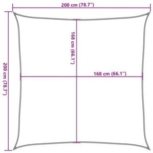 Żagiel przeciwsłoneczny, piaskowy, 2x2 m, 100% poliester