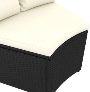Zestaw Mebli Ogrodowych Komplet Wypoczynkowy Z Poduszkami 5-Częściowy Czarny Rattan Na Taras Balkon Ogród