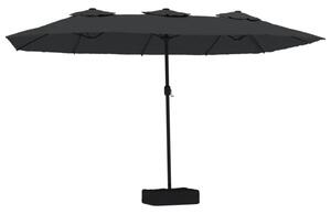Podwójny parasol ogrodowy, czarny, 449x265 cm