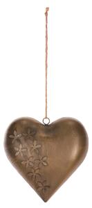 Metalowe wiszące serce 20 x 20 x 4 cm, kolor miedziany