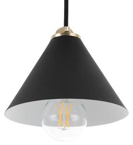 Lampa wisząca czarna metalowy stożkowaty klosz nowoczesny design Aragon Beliani