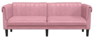 Sofa 3-osobowa, rÃ³Å¼owa, tapicerowana aksamitem