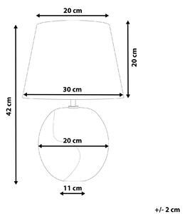 Lampa stojąca czarna ceramiczna podstawa owalny abażur jedwab syntetyczny 42 cm Argun Beliani