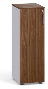 Szafa biurowa z drzwiami PRIMO, 1087 x 400 x 420 mm, szary / orzech