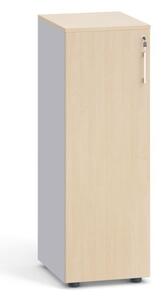 Szafa biurowa z drzwiami PRIMO, 1087 x 400 x 420 mm, szary / brzoza