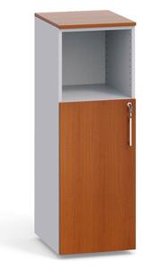 Szafa biurowa kombinowana z drzwiami PRIMO, 1087 x 400 x 420 mm, szary / czereśnia
