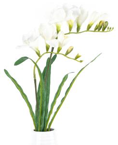 Sztuczny kwiat Frezja biały, 57 cm