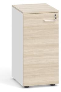 Szafa biurowa z drzwiami PRIMO, 740 x 400 x 420 mm, biały/dąb naturalny