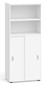 Szafa biurowa PRIMO, przesuwne drzwi na 3 półki, 1781 x 800 x 420 mm, biały