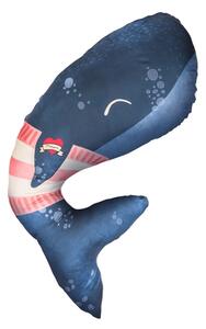 Baby Bites Poduszka rogal do karmienia Whale 100 x 55 cm Navy Blue
