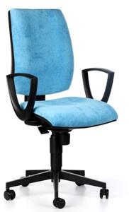 Krzesło biurowe FIGO z podłokietnikami, stały kontakt, niebieskie