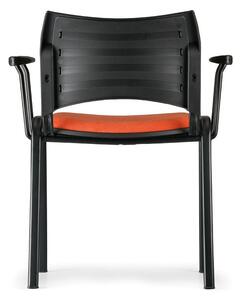 Krzesła konferencyjne SMART, chromowane nogi, z podłokietnikami, pomarańczowy
