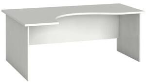 Biurko narożne PRIMO FLEXI, zaokrąglone, 1800 x 1200 mm, białe, lewe