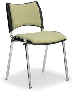 Krzesło konferencyjne SMART - chromowane nogi, bez podłokietników, zielony