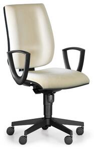 Krzesło biurowe FIGO z podłokietnikami, mechanika synchroniczna, zielony