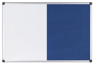 Magnetyczna tablica do pisania i tekstylna tablica ogłoszeń, biało-niebieska, 1200 x 900 mm