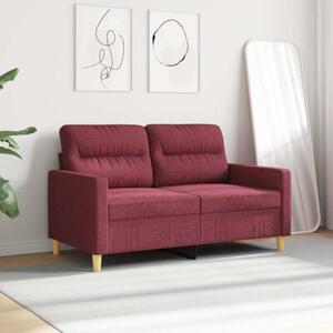 Sofa 2-osobowa, winna czerwieÅ, 120 cm, tapicerowana tkaninÄ